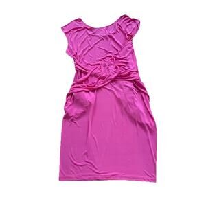 Hot in Hollywood Womens 2X Cinch Waist A-Line Dress Maxi Pink Cap Sleeve A001844